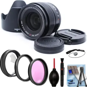 Fujinon XF 23mm (35mm) F/1.4R Lens with 3 Piece Filter Kit (Ultra Violet/Circular Polarized/Fluorescent)   Deluxe Accessory Kit