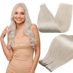 Full Shine Tape in Hair Extensions Human Hair Blonde Color 1000 Tape Extensions Silky Straight Double Sided Tapes Brazilian Remy Hair Extensions Real Human Hair 50 Grams 24 Inch 20Pcs Add Length