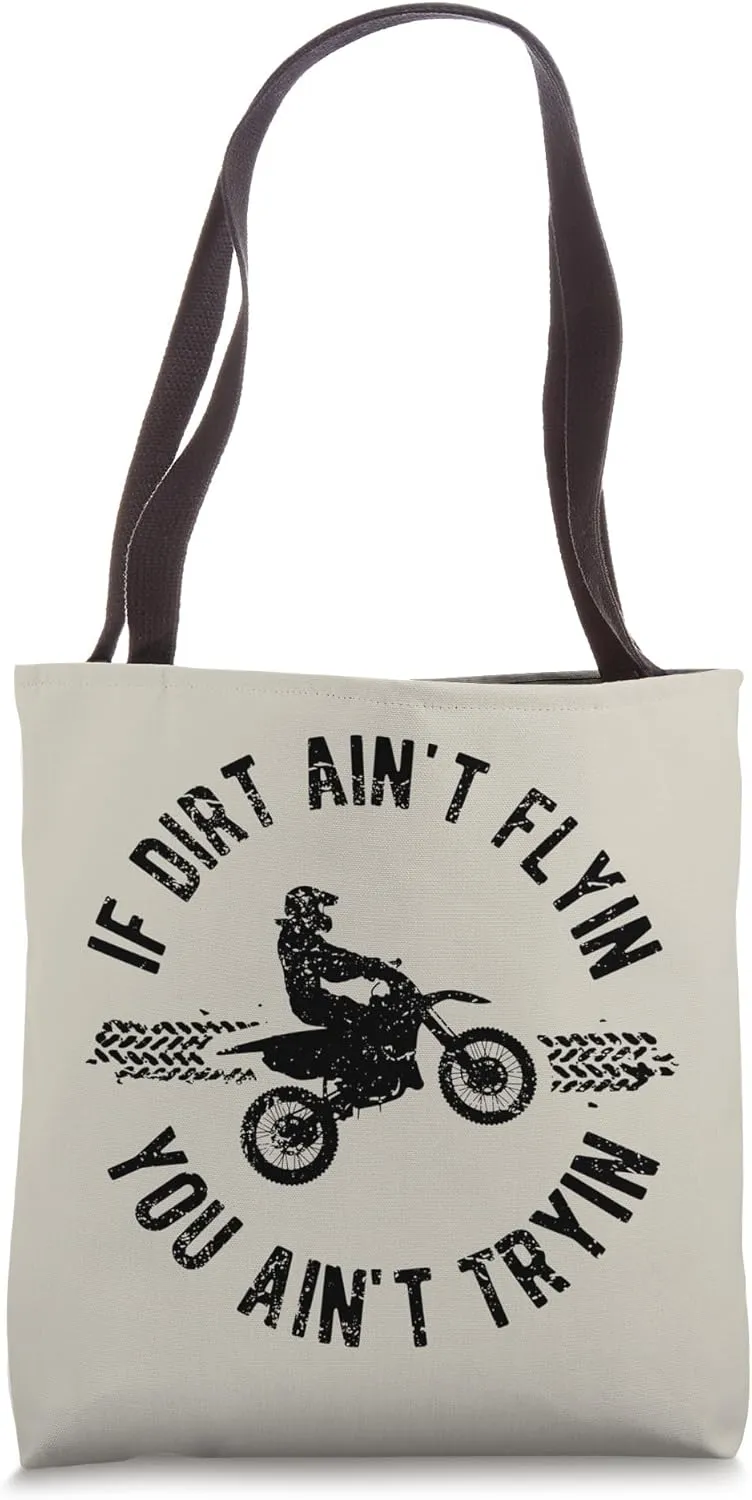 Funny Dirt Bike Accessories MX Apparel Tire Track Motocross Tote Bag