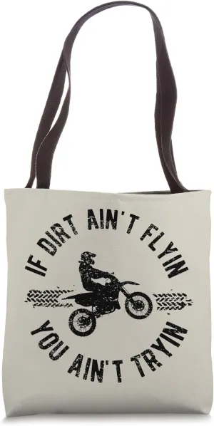 Funny Dirt Bike Accessories MX Apparel Tire Track Motocross Tote Bag