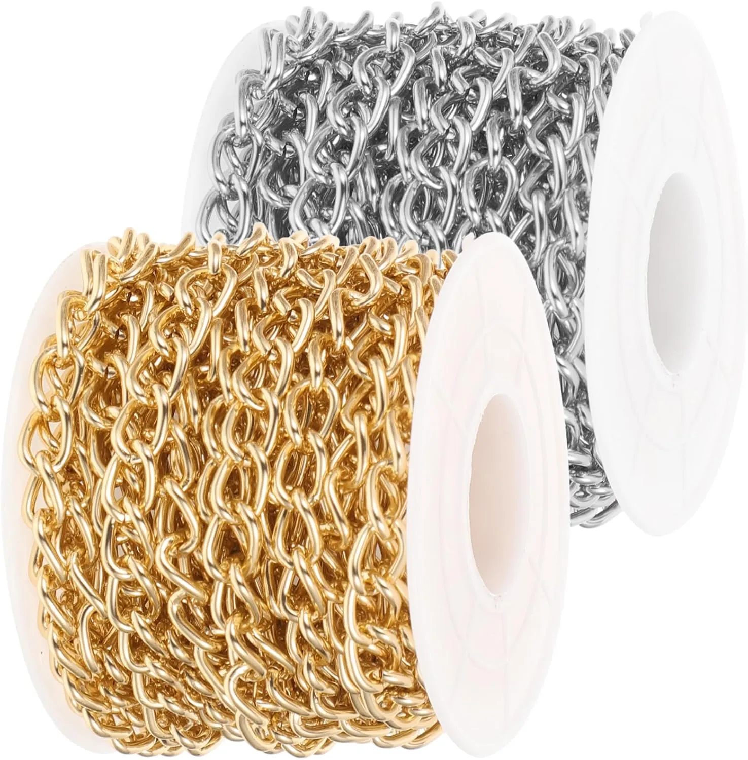 GARIOUANS 2Rolls Chains for DIY Crafts Versatile Jewelry Making Accessory for Bags Clothes and More Wire Yards Each