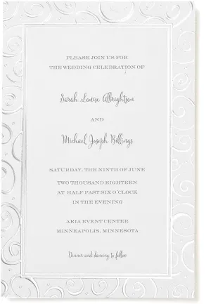Gartner Studios® 2-Up Invitations, 5 1/2" x 8 1/2", Silver Swirl, Pack Of 12