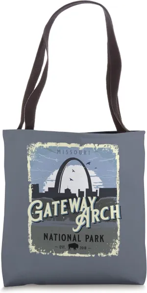 Gateway Arch National Park Vintage Travel Poster Style Tote Bag