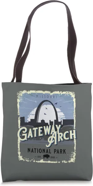 Gateway Arch National Park Vintage Travel Poster Style Tote Bag