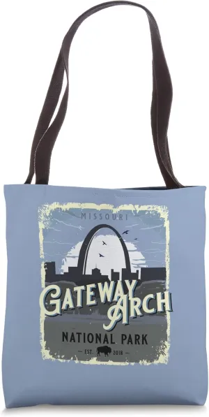 Gateway Arch National Park Vintage Travel Poster Style Tote Bag