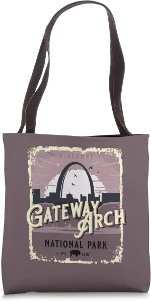 Gateway Arch National Park Vintage Travel Poster Style Tote Bag