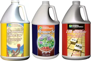 General Hydroponics GLCMBX0021 Armor Si, Diamond Nectar, and CALiMAGic Gallon Combo