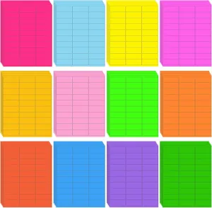 Geyee 1800 Pcs Fluorescent Address Labels Colored Address Labels 1'' x 2-5/8'' Neon Color Printable Stickers for Printer Return Mailing Shipping Message(Multicolor)