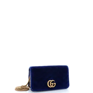 GG Marmont Chain Flap Bag Matelasse Velvet Mini