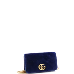 GG Marmont Chain Flap Bag Matelasse Velvet Mini
