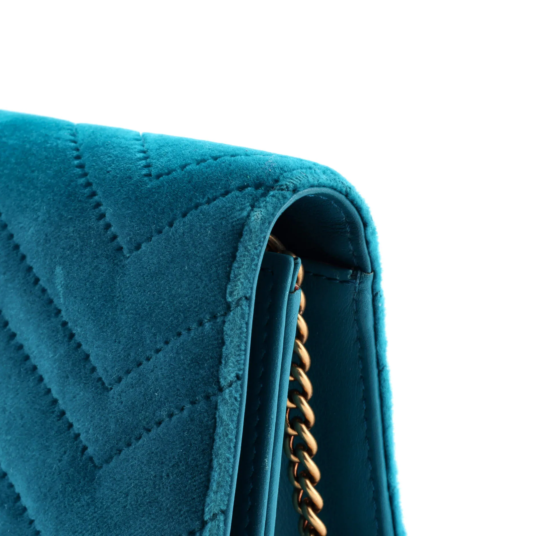 GG Marmont Chain Flap Bag Matelasse Velvet Mini