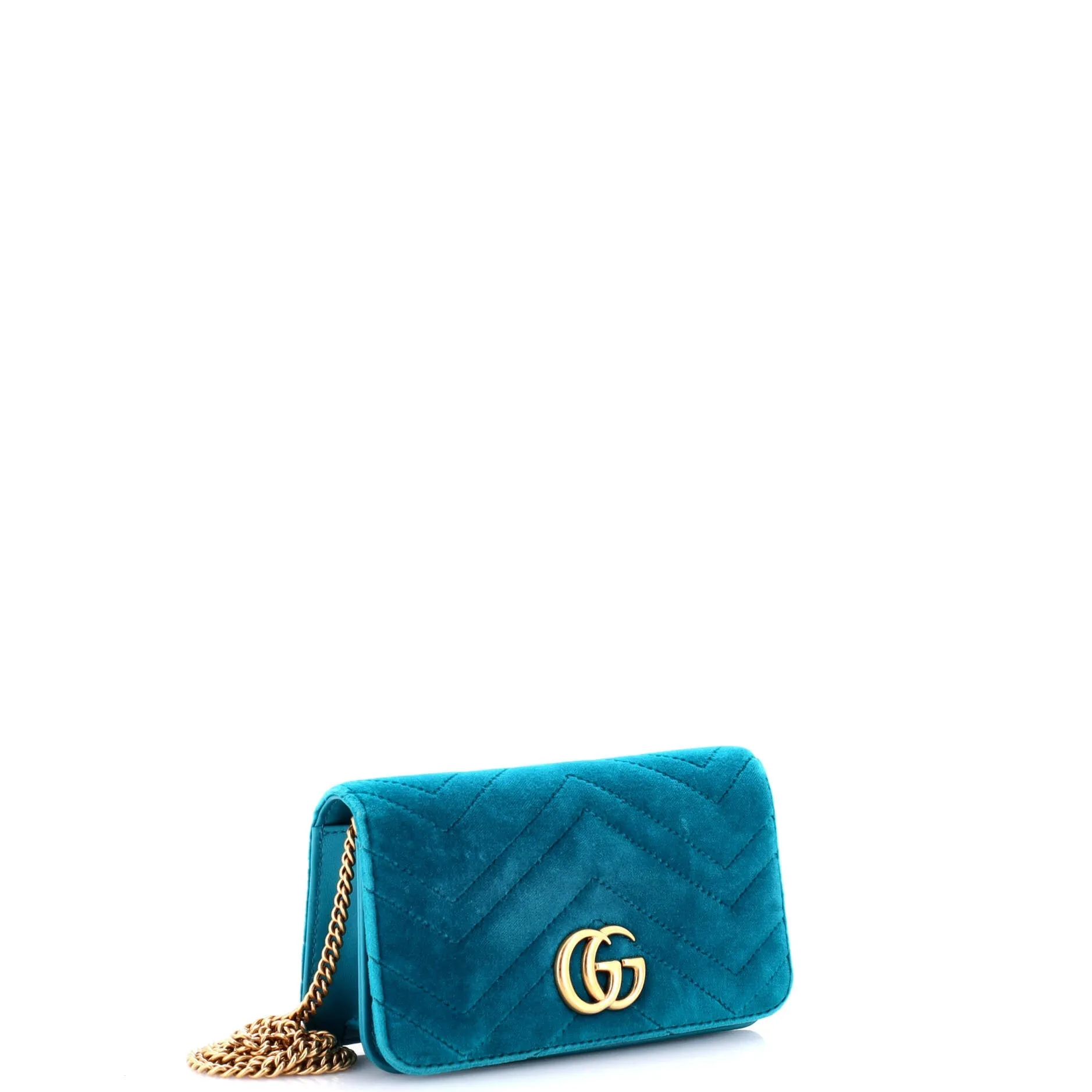 GG Marmont Chain Flap Bag Matelasse Velvet Mini