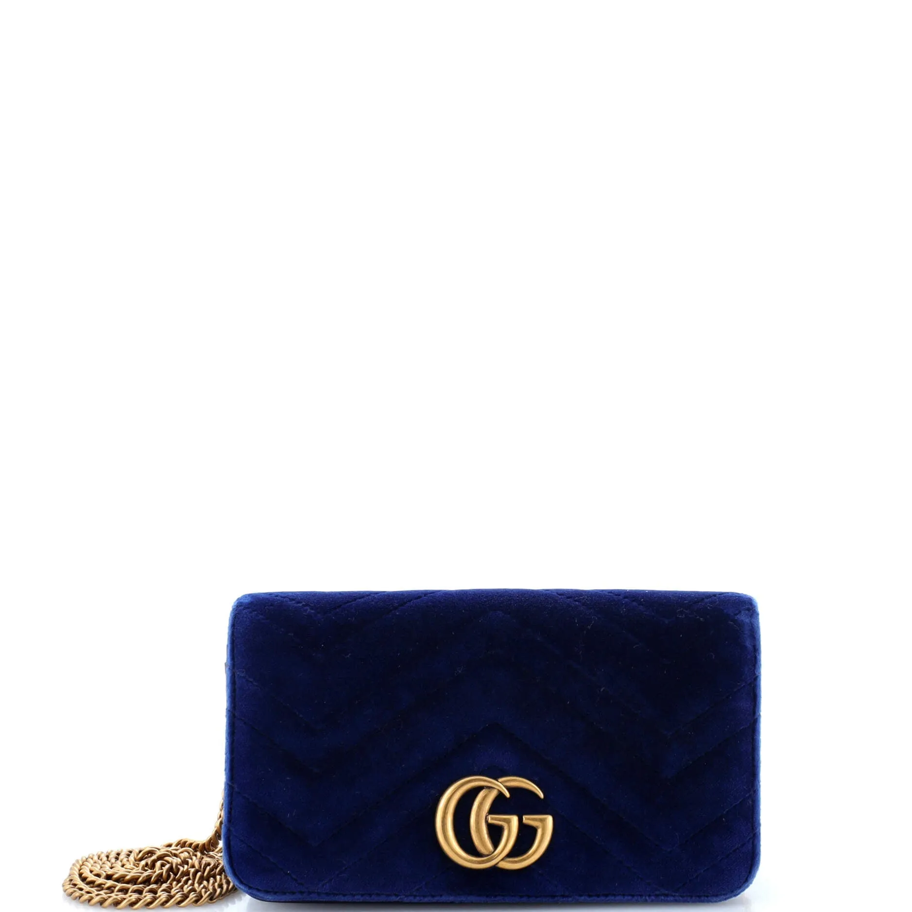 GG Marmont Chain Flap Bag Matelasse Velvet Mini