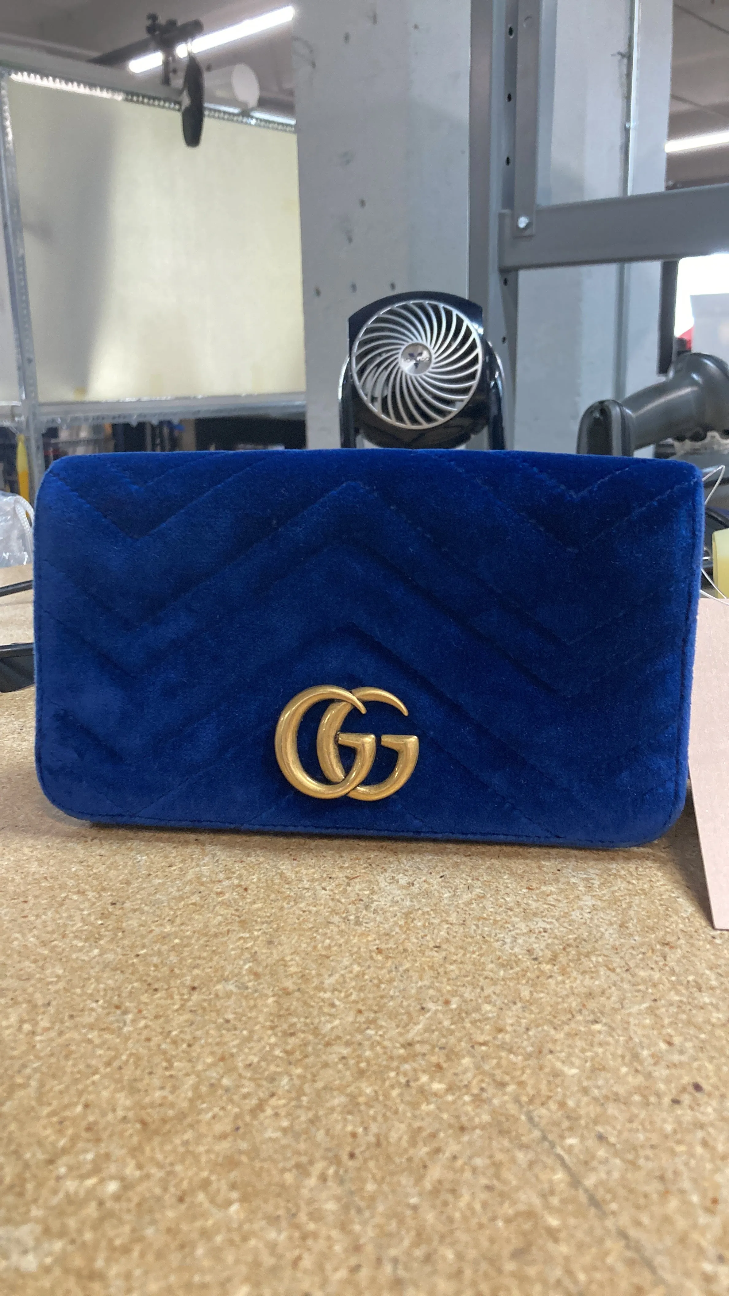 GG Marmont Chain Flap Bag Matelasse Velvet Mini