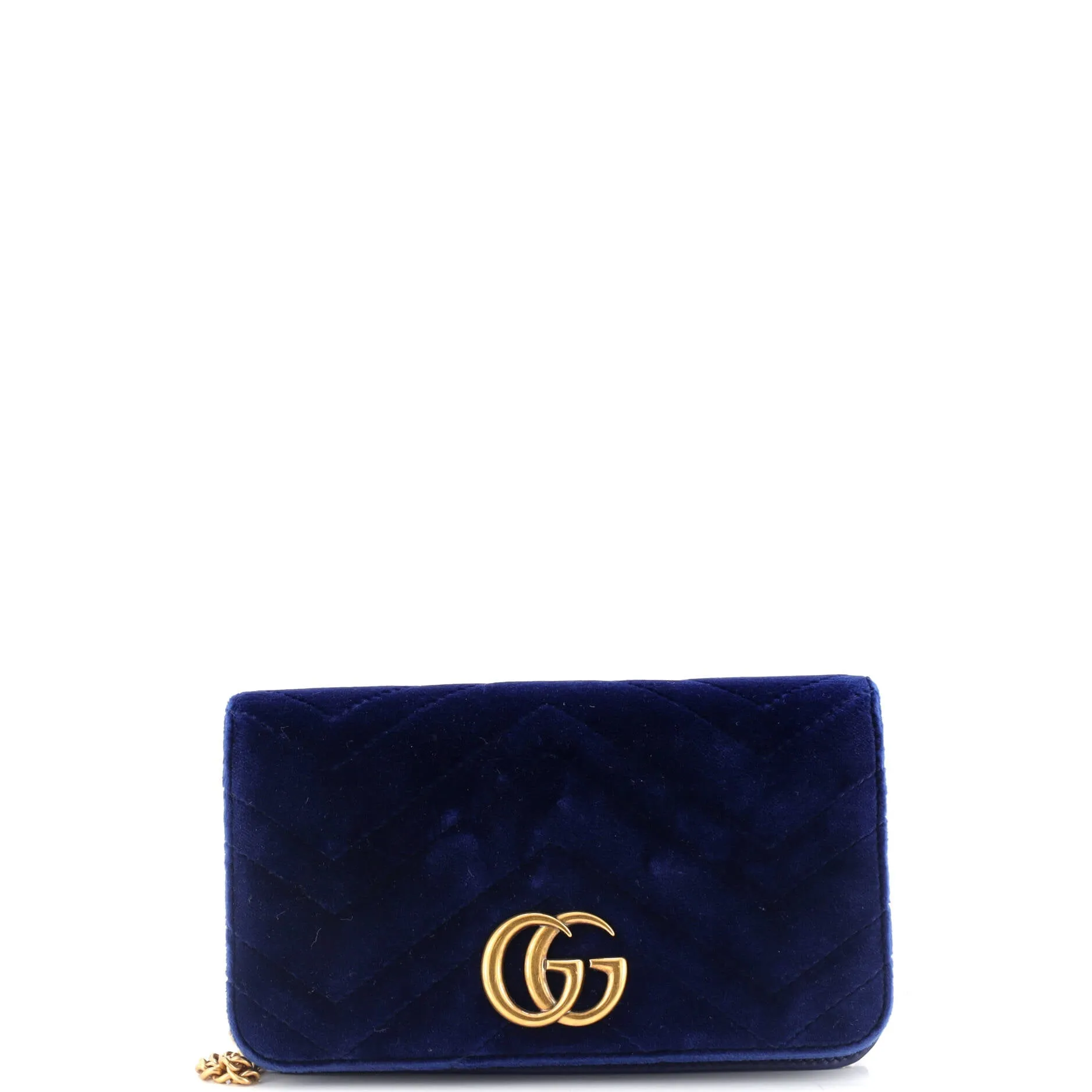 GG Marmont Chain Flap Bag Matelasse Velvet Mini