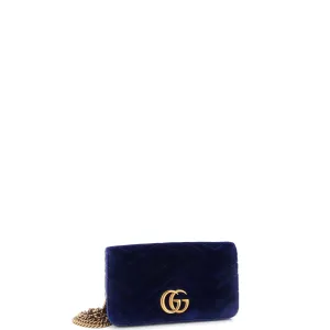 GG Marmont Chain Flap Bag Matelasse Velvet Mini