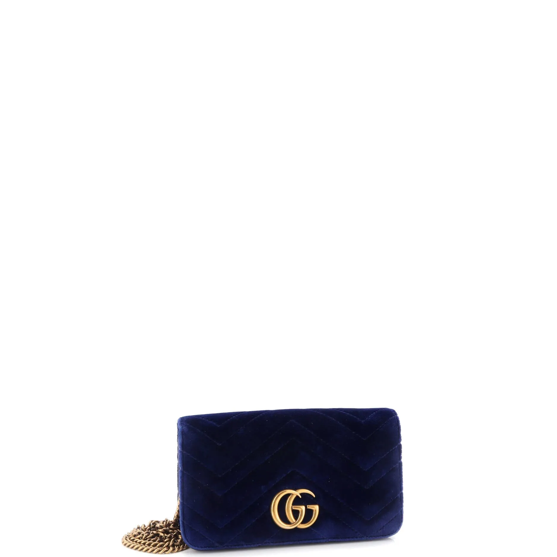 GG Marmont Chain Flap Bag Matelasse Velvet Mini