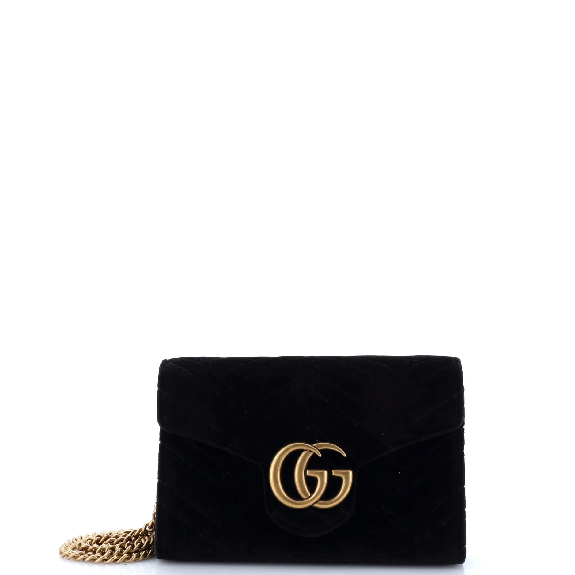 GG Marmont Chain Wallet Matelasse Velvet Mini