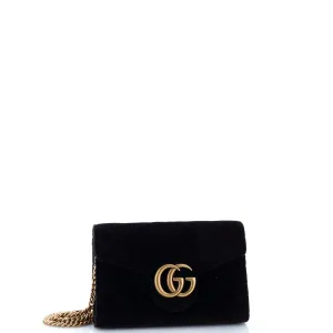 GG Marmont Chain Wallet Matelasse Velvet Mini