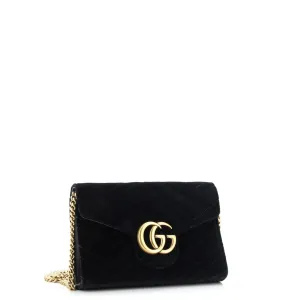 GG Marmont Chain Wallet Matelasse Velvet Mini
