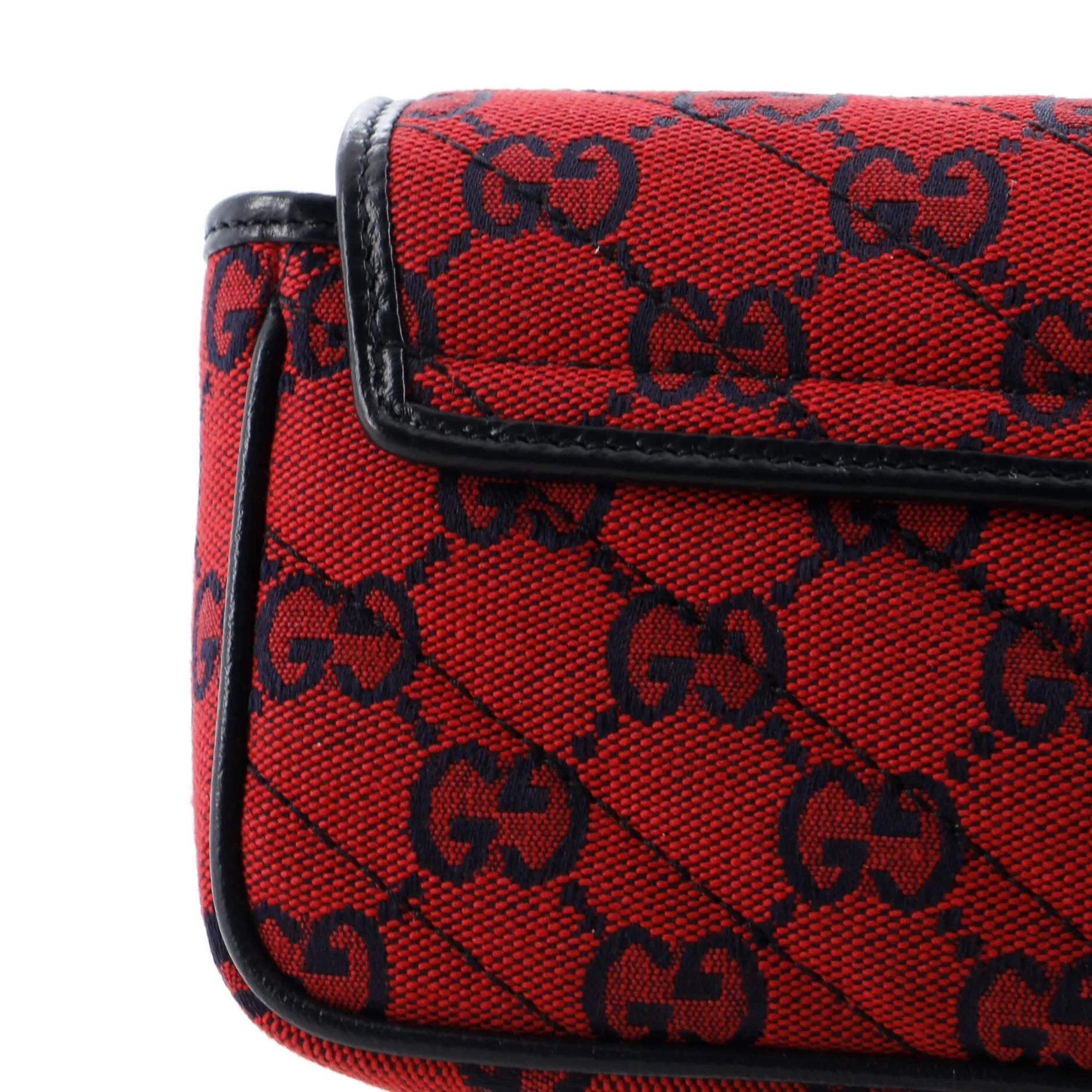 GG Marmont Flap Bag Embroidered Diagonal Quilted GG Canvas Super Mini