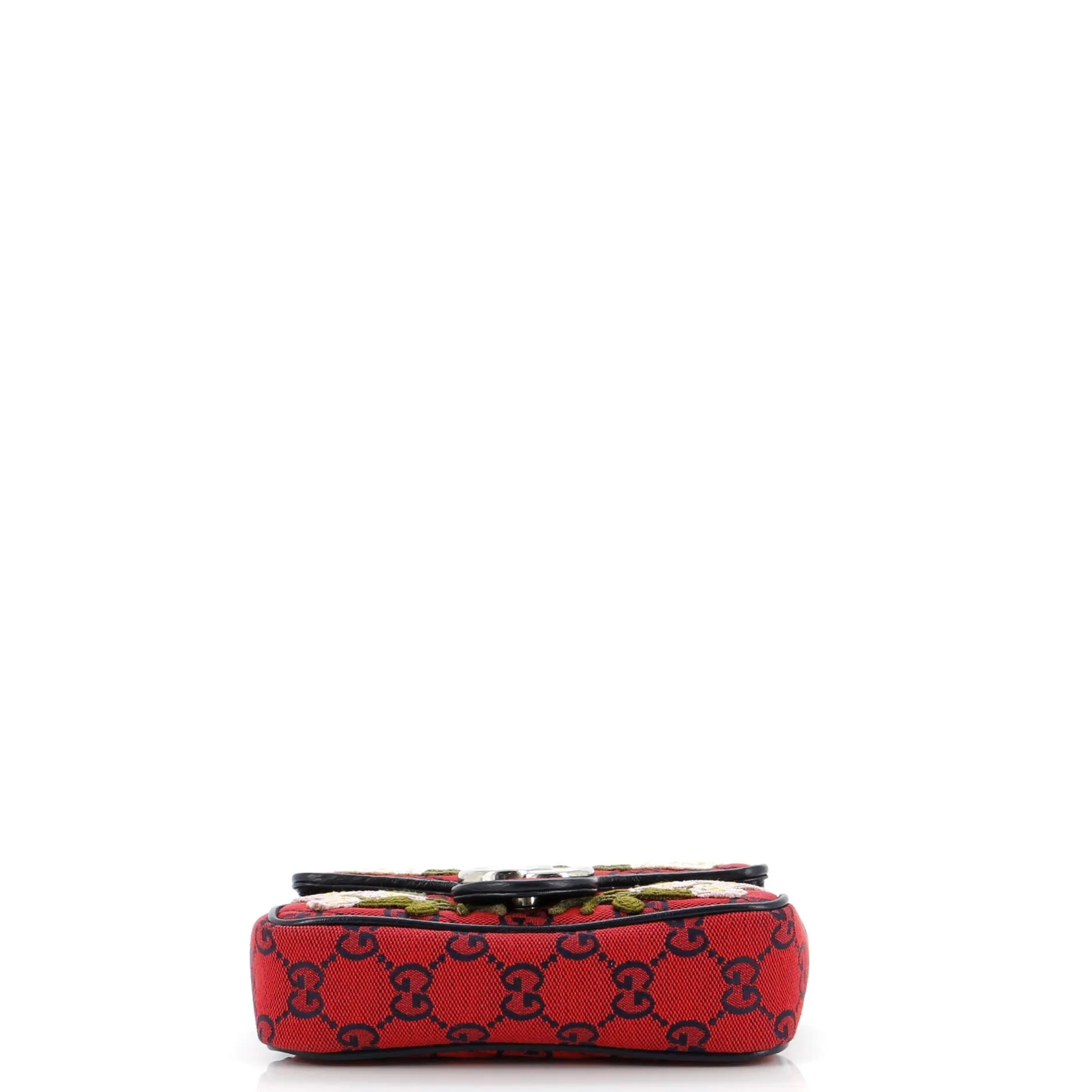 GG Marmont Flap Bag Embroidered Diagonal Quilted GG Canvas Super Mini