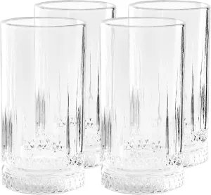 Gibson Home 4 Piece 16 Ounce Iceberg Embossed Glass Tumbler Set
