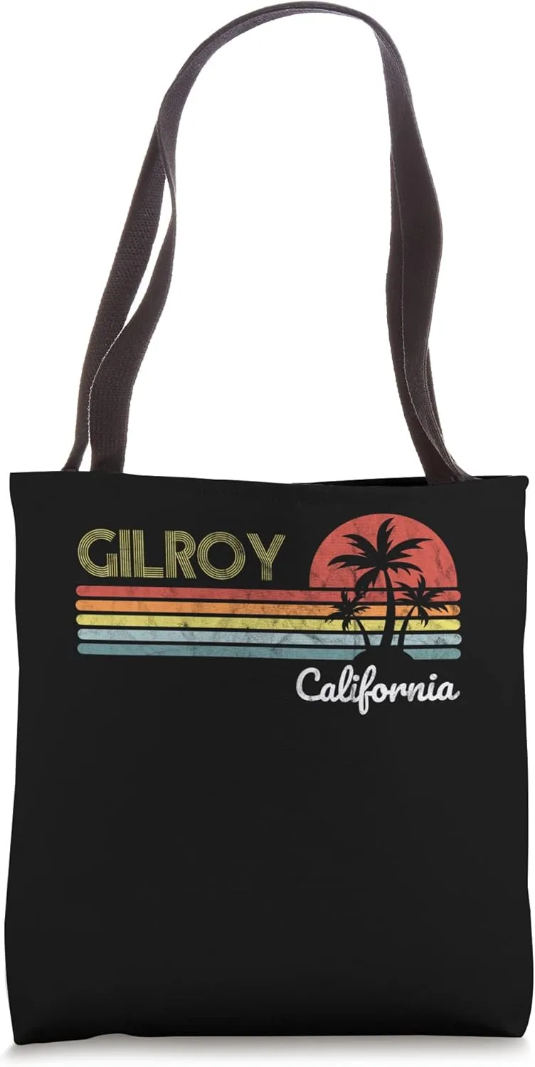 Gilroy, CA California visitor native tourist 70s 80s style Tote Bag