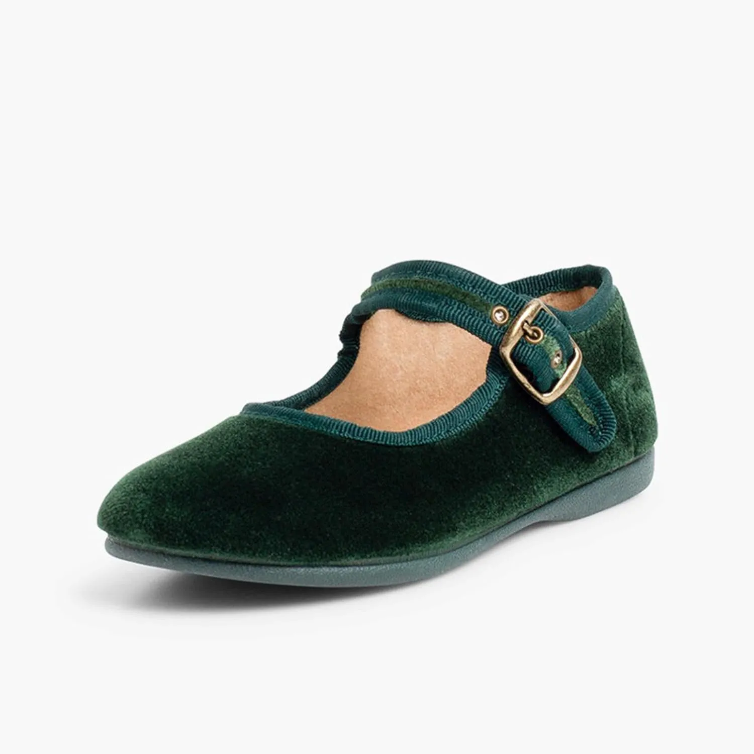 Girls Buckle Up Velvet Mary Janes