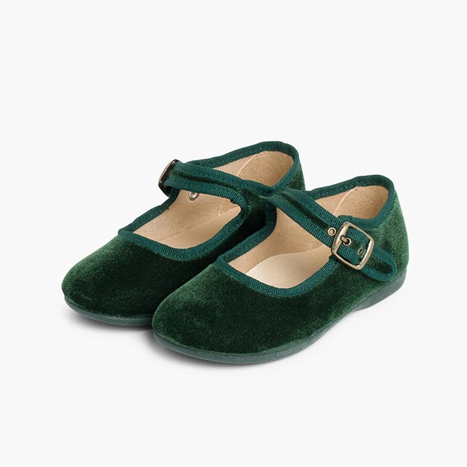 Girls Buckle Up Velvet Mary Janes