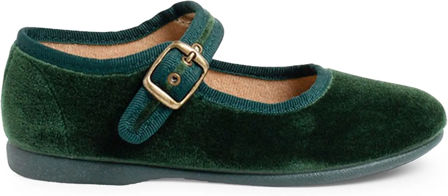 Girls Buckle Up Velvet Mary Janes