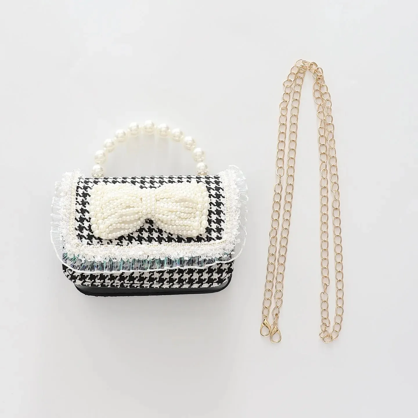 Girls Houndstooth Handbag