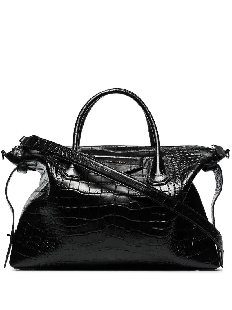 Givenchy - Antigona crocodile-effect tote bag - women - Calf Leather - One Size - Black
