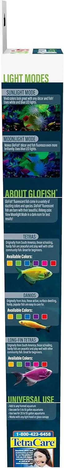 GloFish LED Light 10 Gallons, Blue and White LED Lights, for Aquariums Up to 10 Gallons (29029)