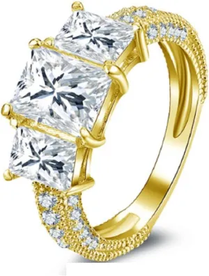 GOWE 10k Solid Yellow Gold Wedding Ring Luxury Bijoux Femme Bague Engagement Gift 1.5 Carat CZ