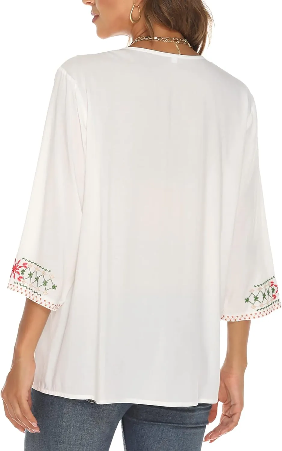 Grosy Bohemian Embroidered Tops for Women, Hippie Clothes, Mexican Peasant Blouses, Traditional Boho Clothing Tunic Shirts