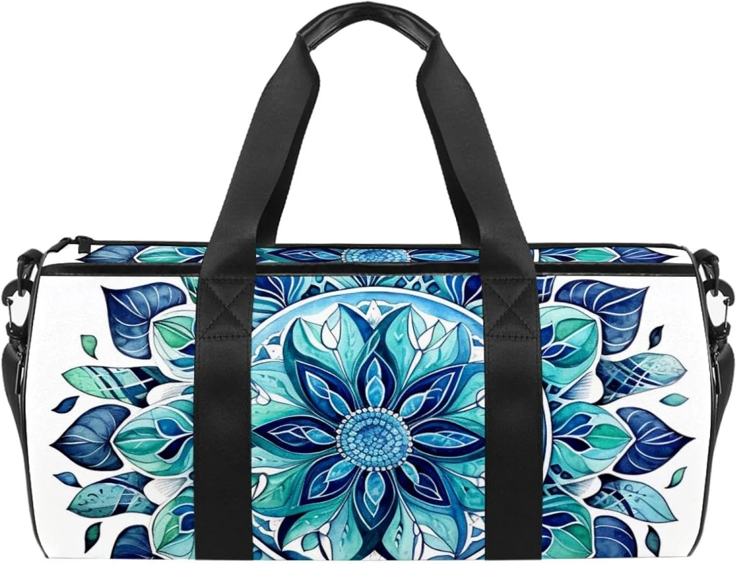 Gym Bags for Women,Duffle Bag for Travel,Bohemian Ethnic Mandala Leaves,Gym Bag for Men