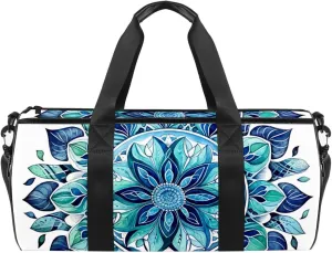 Gym Bags for Women,Duffle Bag for Travel,Bohemian Ethnic Mandala Leaves,Gym Bag for Men