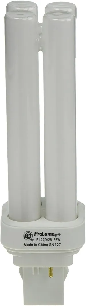 Halco #109862 CF22DD/828 22 watt Double-Tube Compact Fluorescent Lamp, Offsett 2-Pin (GX32d-2) Base, 2800K, 1200 lumens, 10,000hr Life, 120 Volt, Non-dimmable