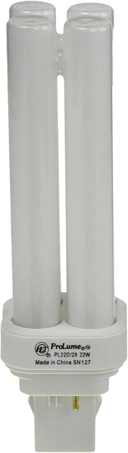 Halco #109862 CF22DD/828 22 watt Double-Tube Compact Fluorescent Lamp, Offsett 2-Pin (GX32d-2) Base, 2800K, 1200 lumens, 10,000hr Life, 120 Volt, Non-dimmable