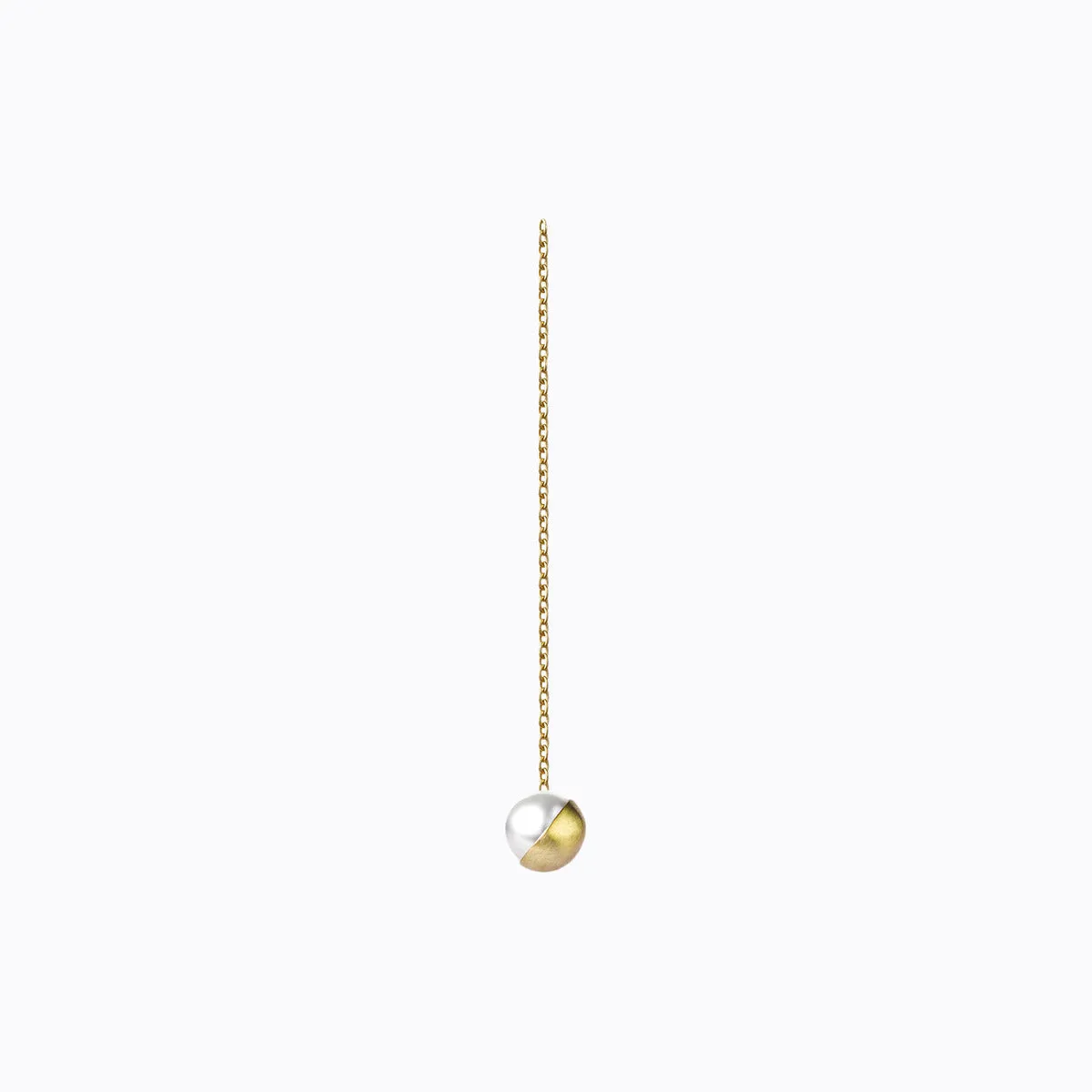 Half Pearl Chain Earring 135°