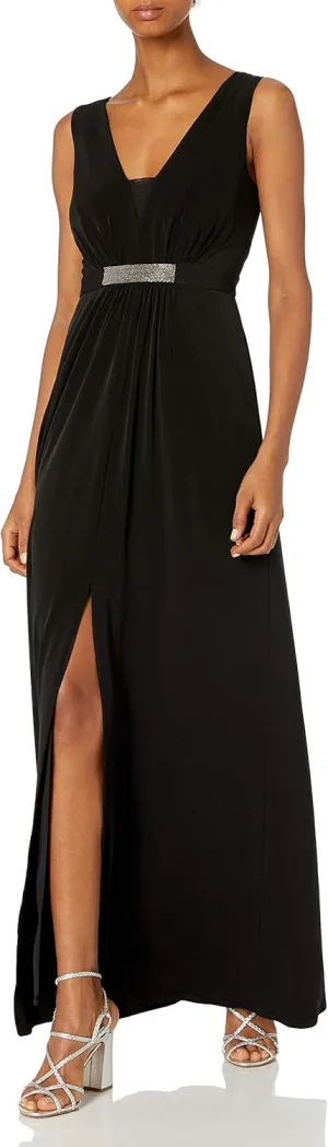 HALSTON Women's A-line Embellished Jersey Gown