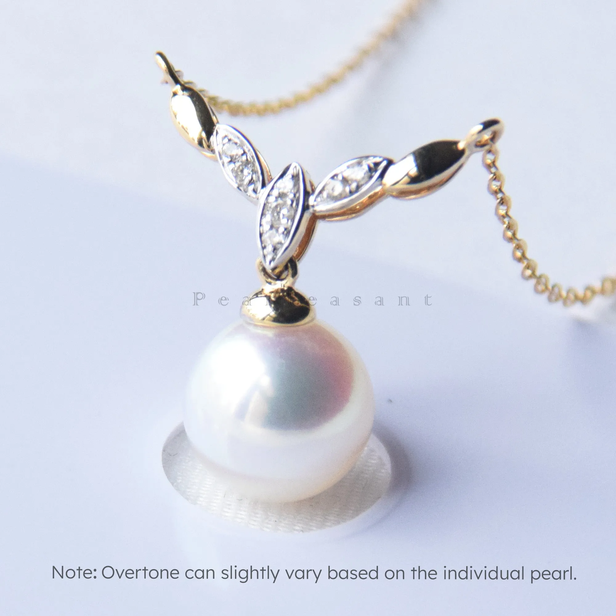 Hanadama Grade 8.5-9.0mm White Akoya Pearl Braid Pendant with Certificate