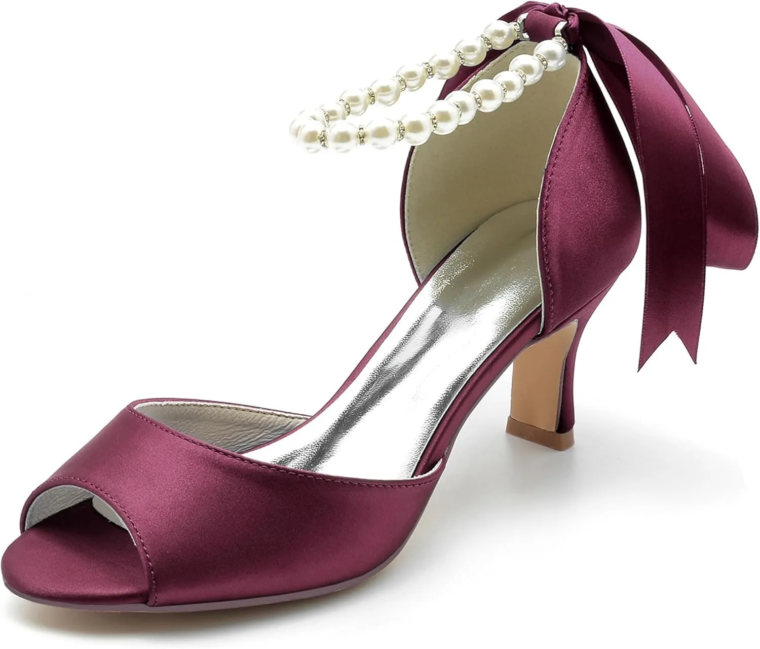 Hanfike Evening Sandals Heels for Women Ankle Chain Bridal Wedding Party Shoes with Ribbon JY100