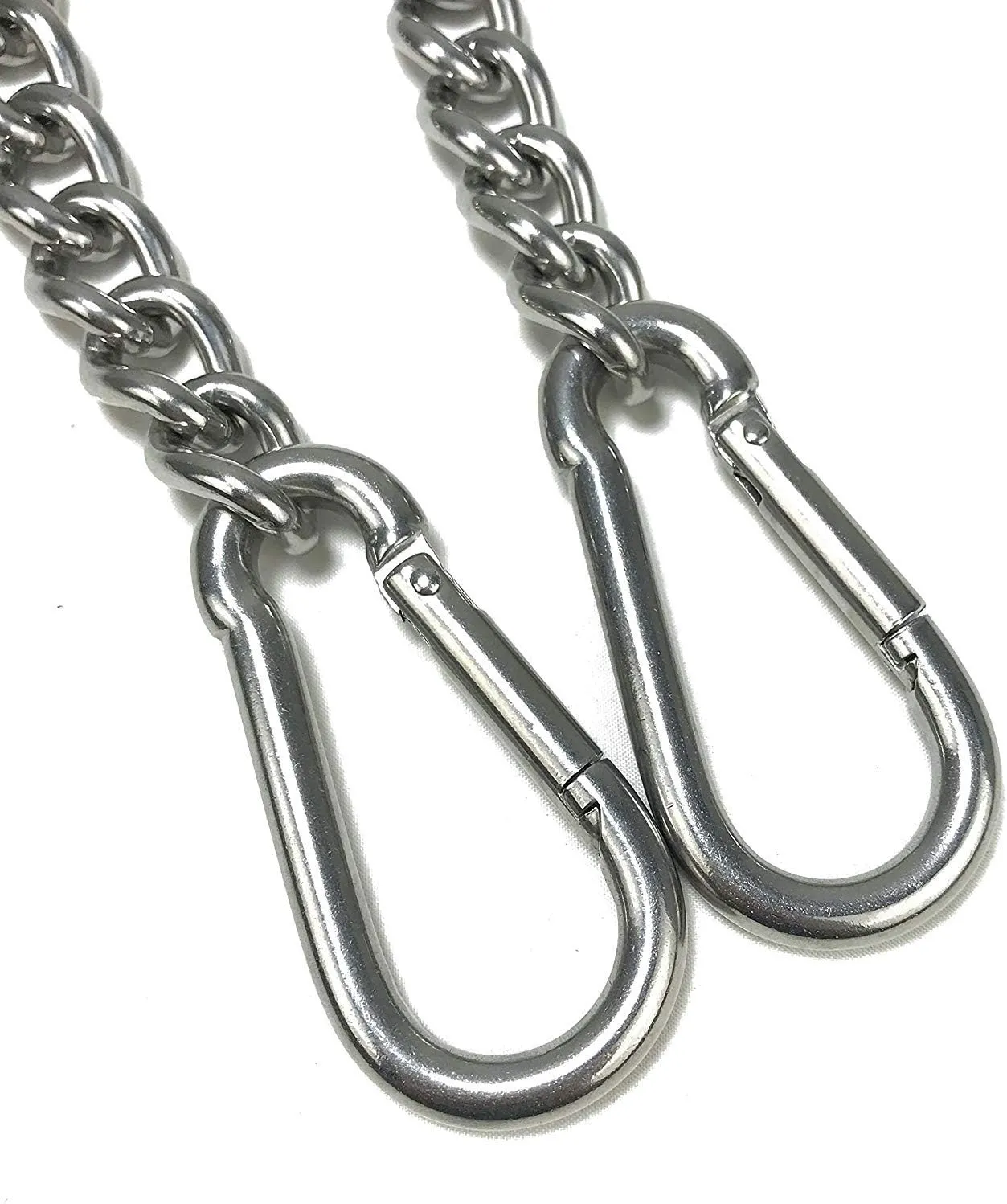 Hanging Chair Chain with Two Carabiners, Stainless Steel Hanging Kits for Hammock Punching Bags Heavy Duty 400LB Capacity Indoor Outdoor, 2 Sets