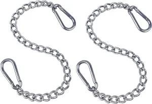 Hanging Chair Chain with Two Carabiners, Stainless Steel Hanging Kits for Hammock Punching Bags Heavy Duty 400LB Capacity Indoor Outdoor, 2 Sets