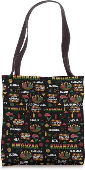 Happy Kwanzaa 7 Principles Celebration Pattern Tote Bag