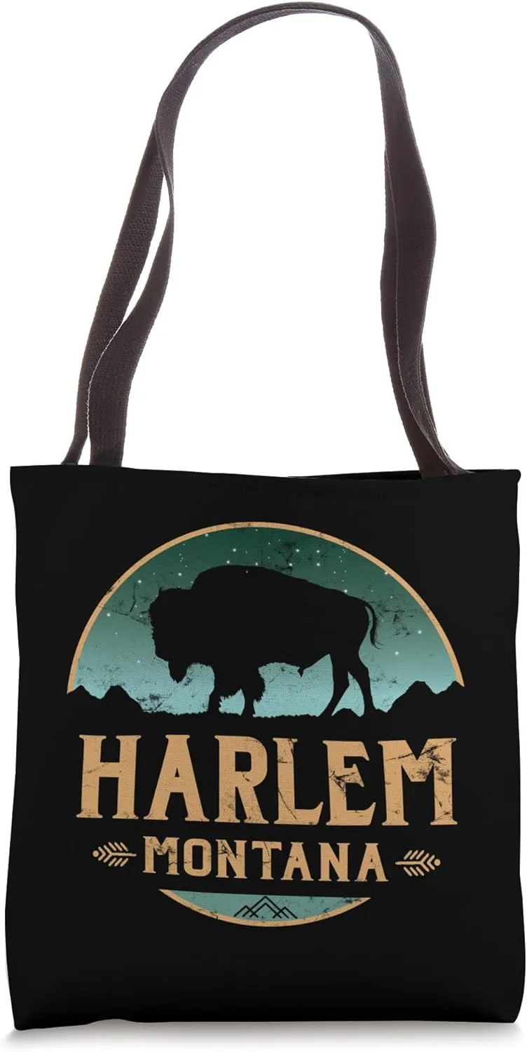 Harlem Montana MT Buffalo Bison Tote Bag
