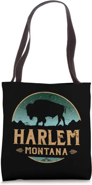 Harlem Montana MT Buffalo Bison Tote Bag