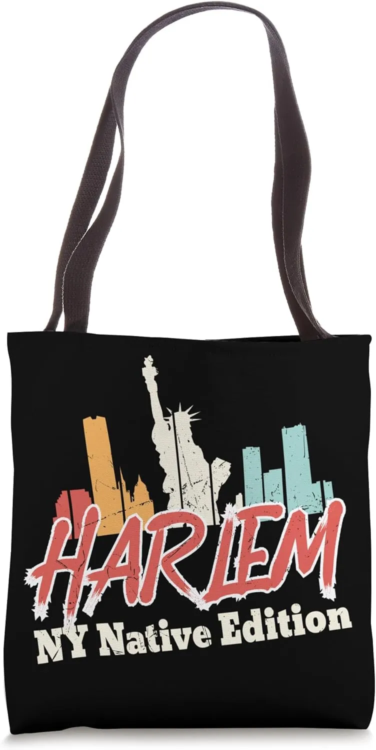 Harlem New York Tee Skyline Empire Liberty Graffiti Tote Bag